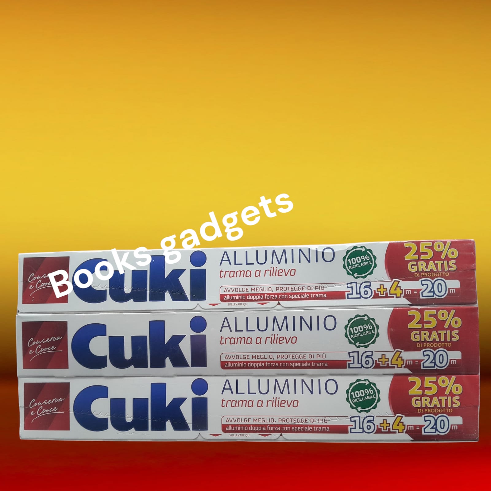 18 Confezioni Cuki Carta Alluminio con trama a Rilievo per Alimenti 20 Metri