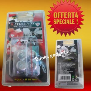 8016038605942 Kit 4 Copridadi anodizzati FORCE 12 Cromati 12mm Copribulloni Moto Design Sportivo