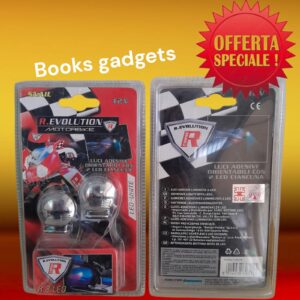 8016038603115 Coppia Luci Adesive munite di 2 Led Bianchi per Moto Scooter 12V Alta Luminosità