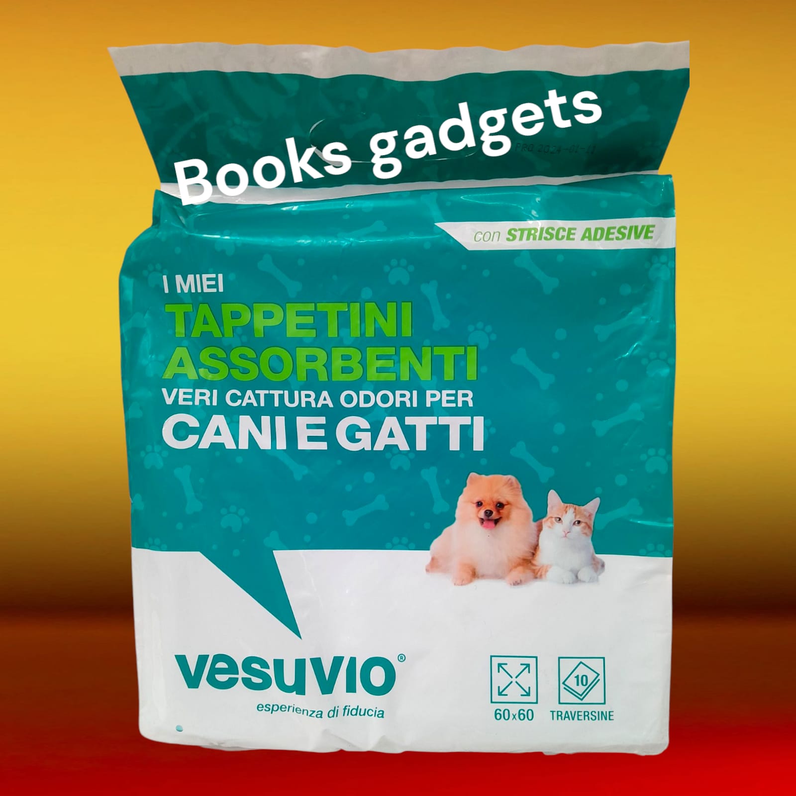 12 Conf. (120 Tappetini) Vesuvio Tappetino Traversine Cani Gatti Cattura Odori 60x60cm