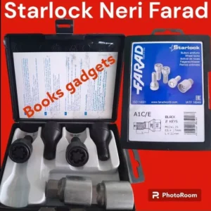 Per Fiat 500e dal 2021 Kit Bulloni Antifurto NERI Starlock Farad Cerchi in Lega