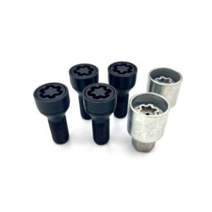 E5/E NERI Per Fiat 600e dal 2023 Kit Bulloni Antifurto NERI Starlock Farad per Cerchi in Acciaio