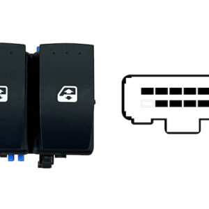 340 90339 Per Renault Master 02/2010-07/2010 Pulsanti Alzacristalli Ant.Sx 10pin Connettore Blu