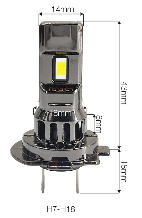 989 TZ7 Kit 2 Lampadine Led H7-H18 iLuz Titan 6500K 6000lm 9-16V DC 32W Simoni Racing