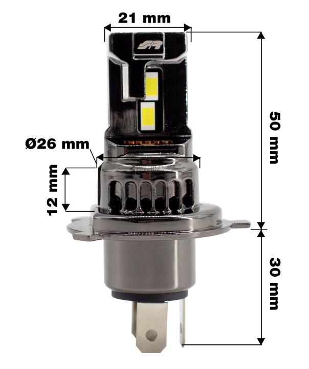 989 TZ4 Kit 2 Lampadine Led H4 iLuz Titan 6000K 7800lm 9-16V 39W Simoni Racing
