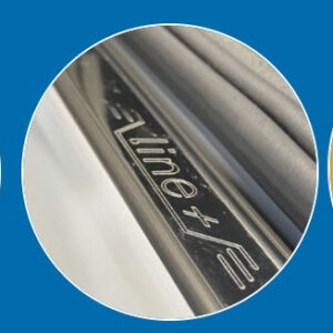 150 988C.400 Coppia Battitacco 40cm x 39,5mm in Pvc Cromati LINE con Biadesivo Effetto Acciaio