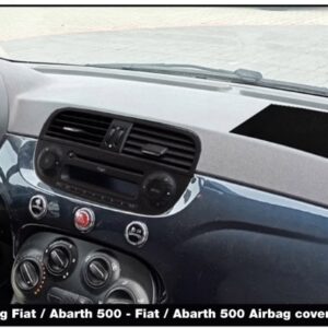 989 DC1 Per Fiat 500 da 2007 Copertura Airbag Cruscotto Adesiva in Velluto Nero Simoni Racing