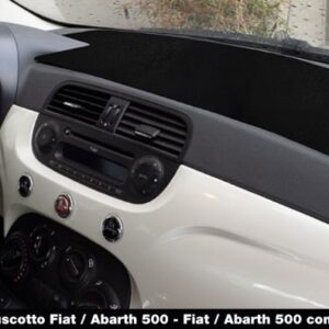 989 DC2 Per Fiat 500 da 2007 Copertura Completa Cruscotto Adesiva in Velluto Nero Simoni Racing
