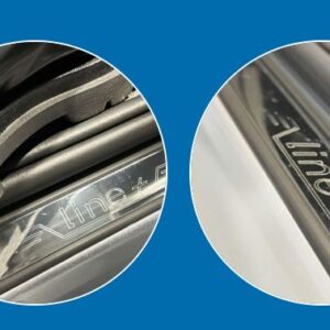 150 988C.250 Coppia Battitacco 25cm x 39,5mm in Pvc Cromati LINE con Biadesivo Effetto Acciaio