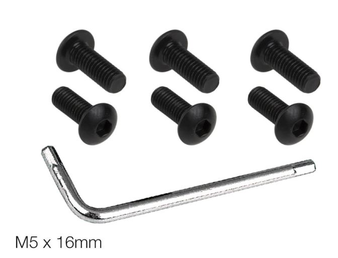 989 KV/MO2 Kit 6 Viti a Brugola M5x16mm nere Svasate con Chiave Inclusa Simoni Racing