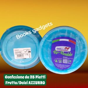 8005090023757 DOpla Piatti in Plastica Dolce/Frutta AZZURRO Ø 170mm