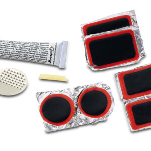 999 79112 Set Riparazione Gomme Bici (2 Pezze Rotonde+ 4 Rettangolari + Mastice + Carta Vetrata)