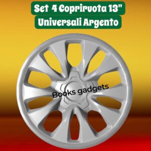 963 259701390 Set 4 Copricerchi Coppe Ruota Borchie 13” Argento Universali (SENZA LOGO)
