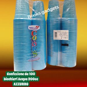 8008650024478 Bicchieri Acqua Color in Plastica 200cc AZZURRO x Feste