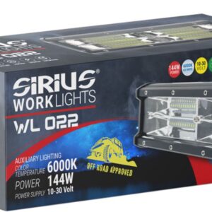 961 WL022 Sirius Barra a Led da lavoro Rettangolare 235mm 144W 10-30V 10800-Lumen 6000k