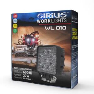 961 WL010 Sirius Faro a Led da Lavora Quadrato 105mm 27W 10-30V 1800-lumen