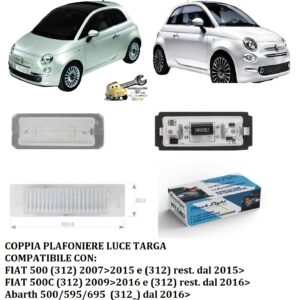961 PLL-061 Coppia Plafoniere Luce Targa a Led 51800482 Sirius