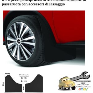 989 RMF Kit 2 pezzi paraspruzzo in ABS Flessibile Nero con Accessori Fissaggio S.Racing