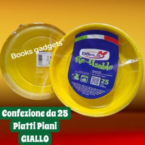 8005090023863 DOpla Piatti Piani in Plastica GIALLI Ø220mm