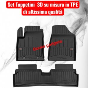 988 3D401532 Per Hyundai Kona II (Elettrica) da 2022 Set Tappetini su Misura TPE con Bordi Rialzati