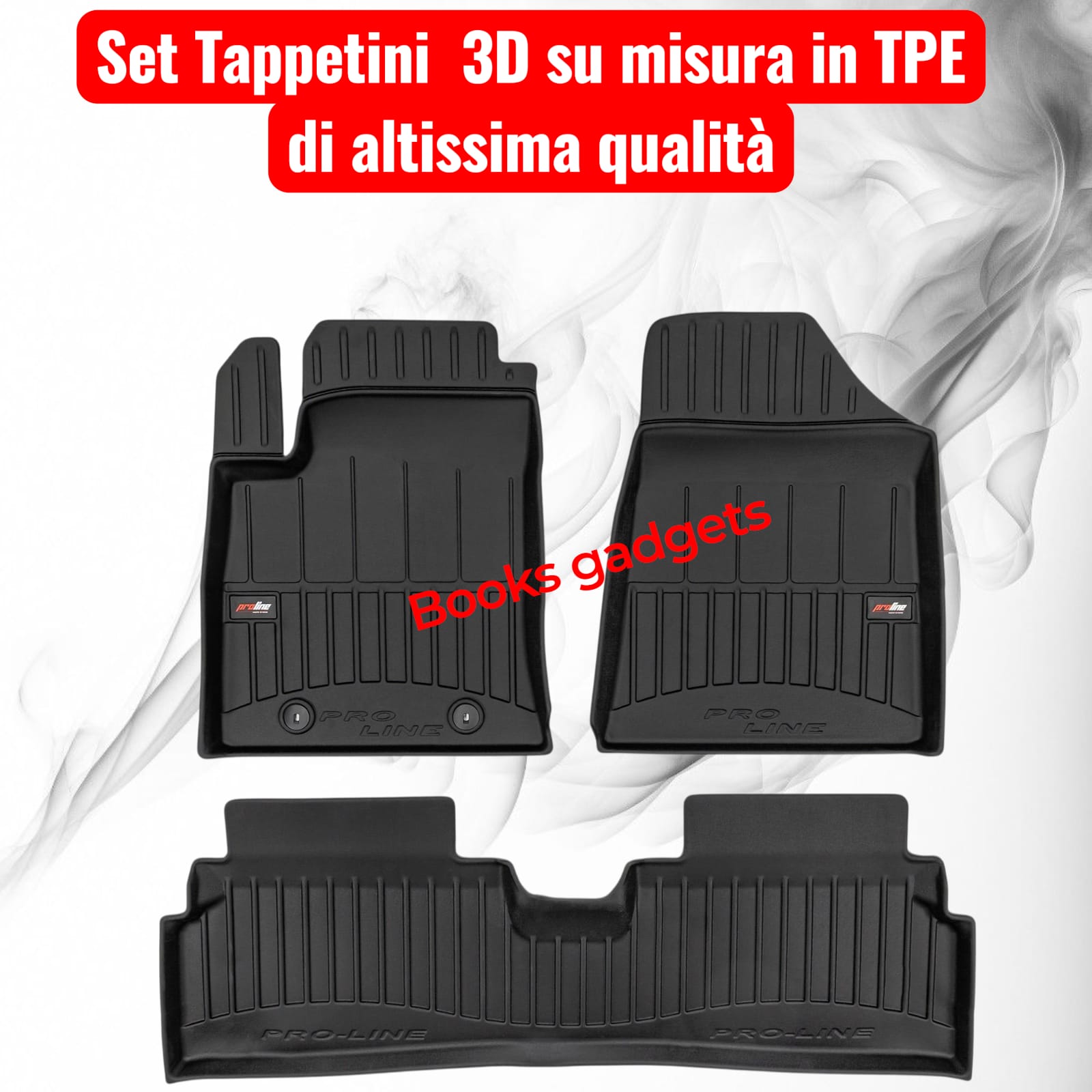 988 3D401532 Per Hyundai Kona II (Elettrica) da 2022 Set Tappetini su Misura TPE con Bordi Rialzati