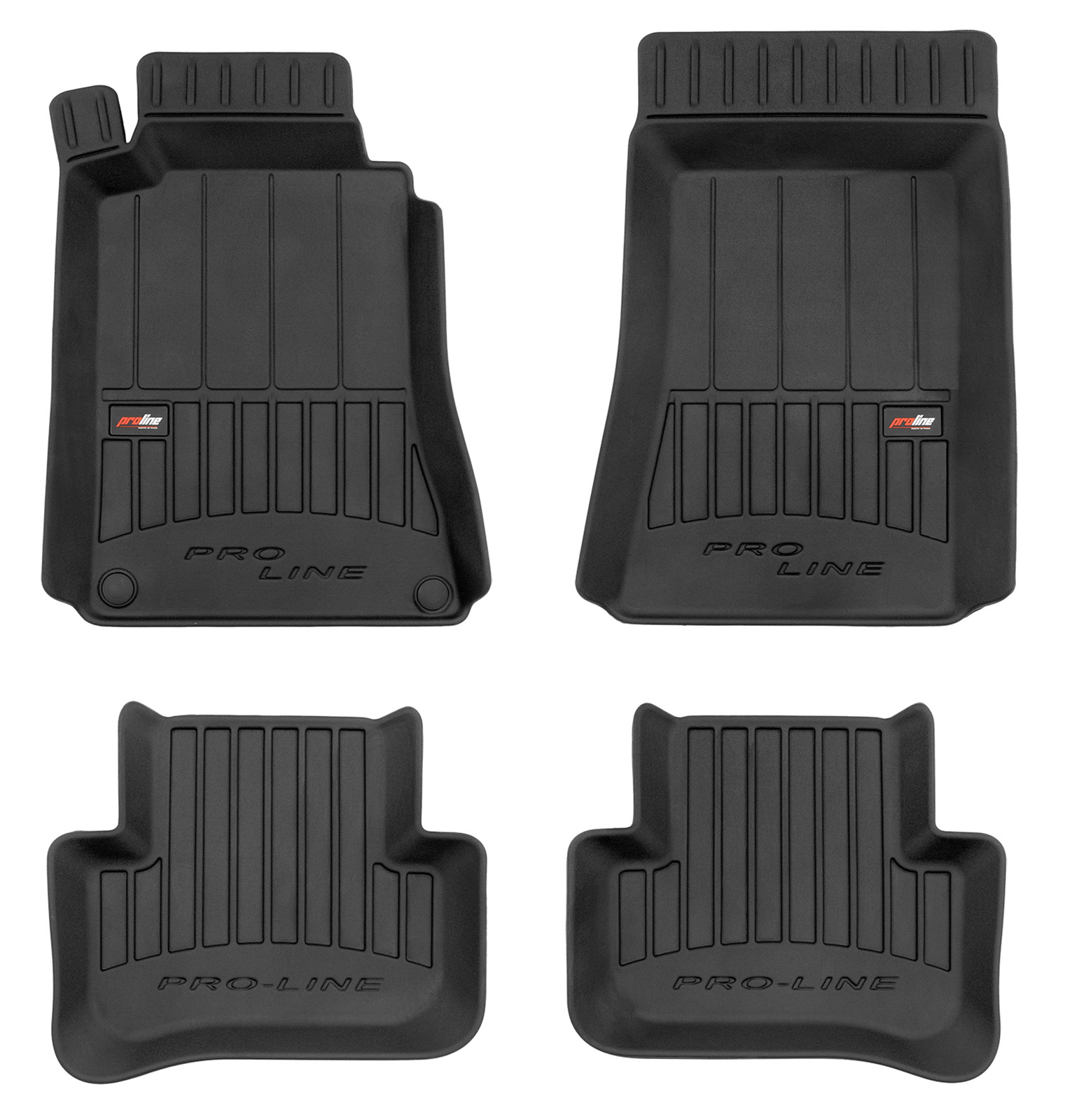 Per Mercedes C 4p (W203) 2000-2007 Set Tappetini su Misura in TPE con Bordi Rialzati