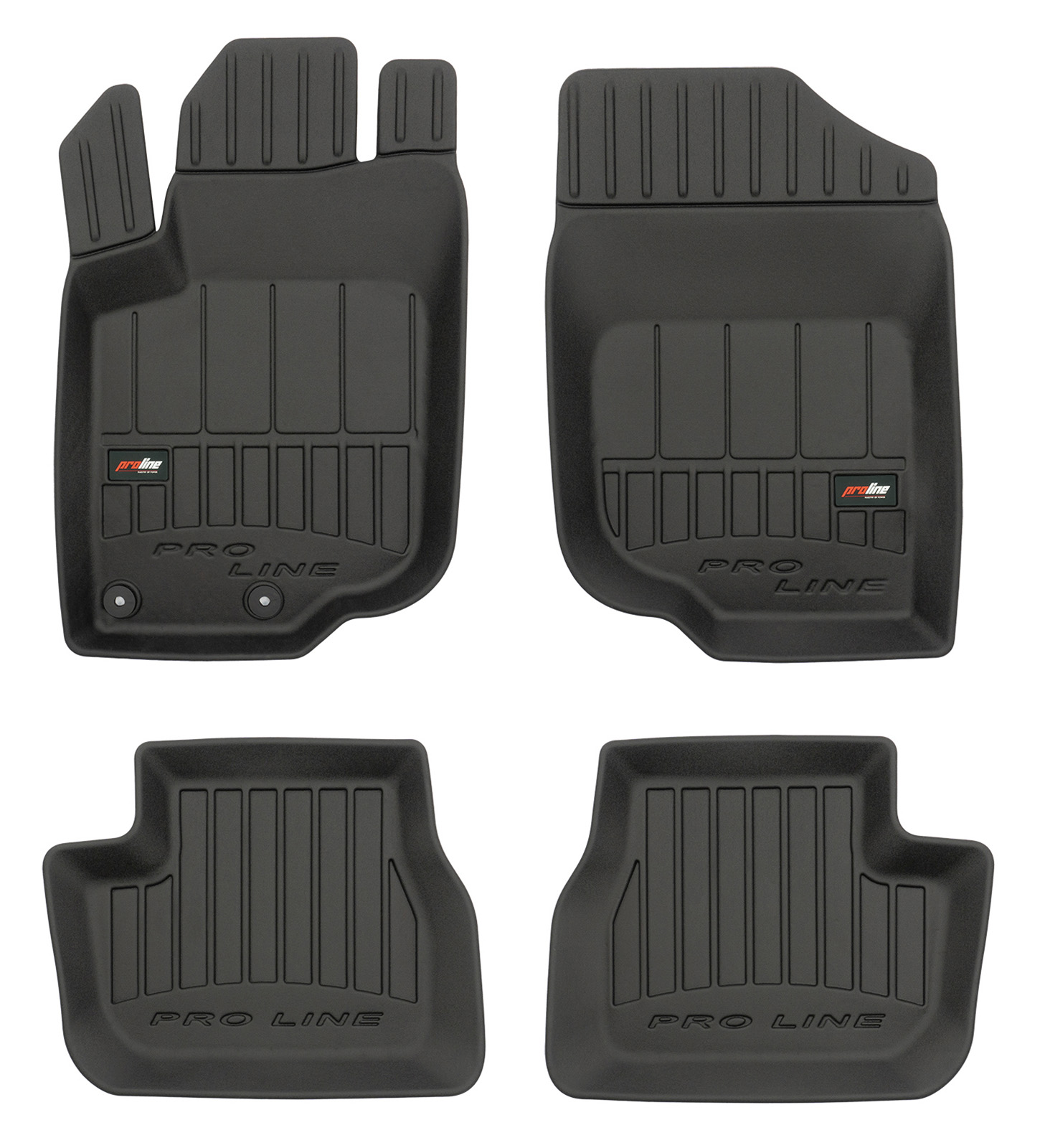Per Peugeot 207 2006-2012 Set Tappetini su Misura in TPE con Bordi Rialzati