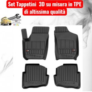 988 3D407107 Per Skoda Fabia I 1999-2008 Set Tappetini su Misura in TPE con Bordi Rialzati