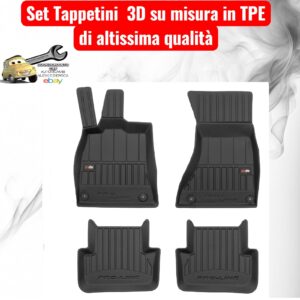 988 3D704114 Per Audi A4 (B8) 4p 2007-2015 Set Tappetini su Misura in TPE con Bordi Rialzati