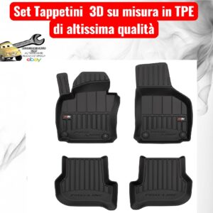 988 3D407145 Per Seat Leon II 2005-2012 Set Tappetini su Misura in TPE con Bordi Rialzati