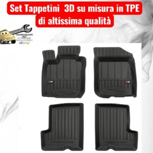 988 3D407152 Per Dacia Duster I 2010-2013 (pre Restyling) Set Tappetini su Misura in TPE con Bordi Rialzati