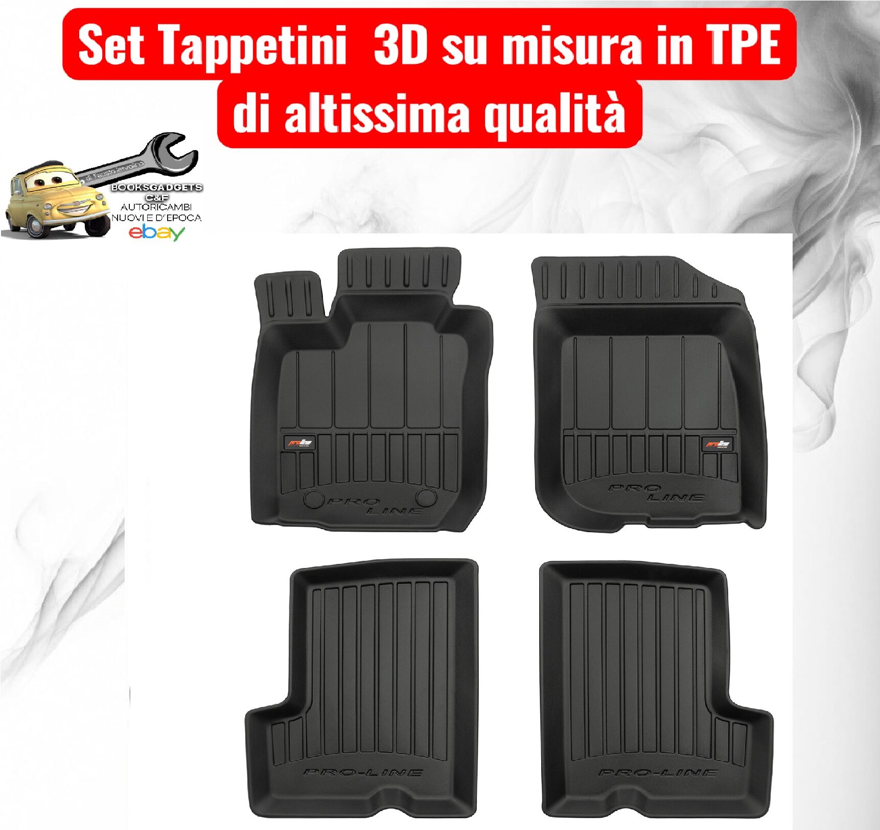 988 3D407152 Per Dacia Duster I 2010-2013 (pre Restyling) Set Tappetini su Misura in TPE con Bordi Rialzati