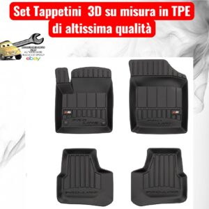 988 3D407176 Per Seat Mii dal 2011-2019 Set Tappetini su Misura in TPE con Bordi Rialzati