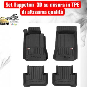 988 3D407206 Per Mercedes C 4p (W203) 2000-2007 Set Tappetini su Misura in TPE con Bordi Rialzati