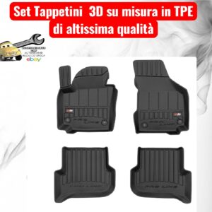 988 3D407244 Per Seat Altea 2004-2015 Set Tappetini su Misura in TPE con Bordi Rialzati