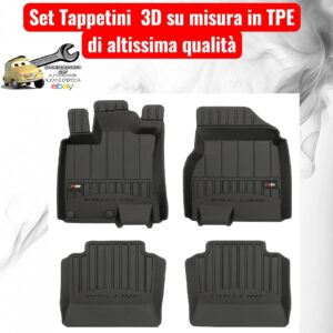 988 3D407268 Per Nissan Qashqai I +2 2006-2013 Set Tappetini su Misura in TPE con Bordi Rialzati