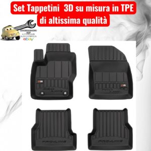 988 3D407282 Per Ford Focus II da 2004-2011 Set Tappetini su Misura in TPE con Bordi Rialzati