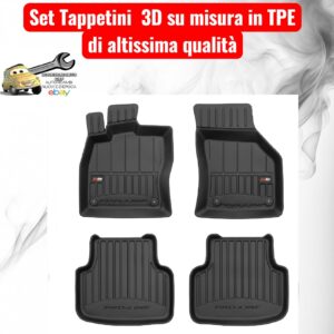 988 3D407015 Per Skoda Octavia III 2012-2019 5p (no ibrida mild) Set Tappetini su Misura in TPE con Bordi Rialzati