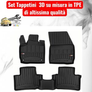 988 3D401655 Per Opel Astra L (Elettrica) da 2022 Set Tappetini su Misura TPE con Bordi Rialzati