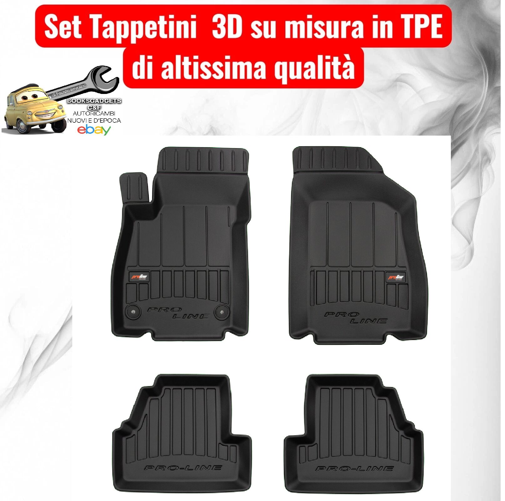 Per Chevrolet Trax 2012-2019 Set Tappetini su Misura in TPE con Bordi Rialzati
