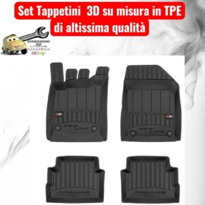 988 3D407312 Per Opel Vectra C 4p 2002-2008 Set Tappetini su Misura in TPE con Bordi Rialzati