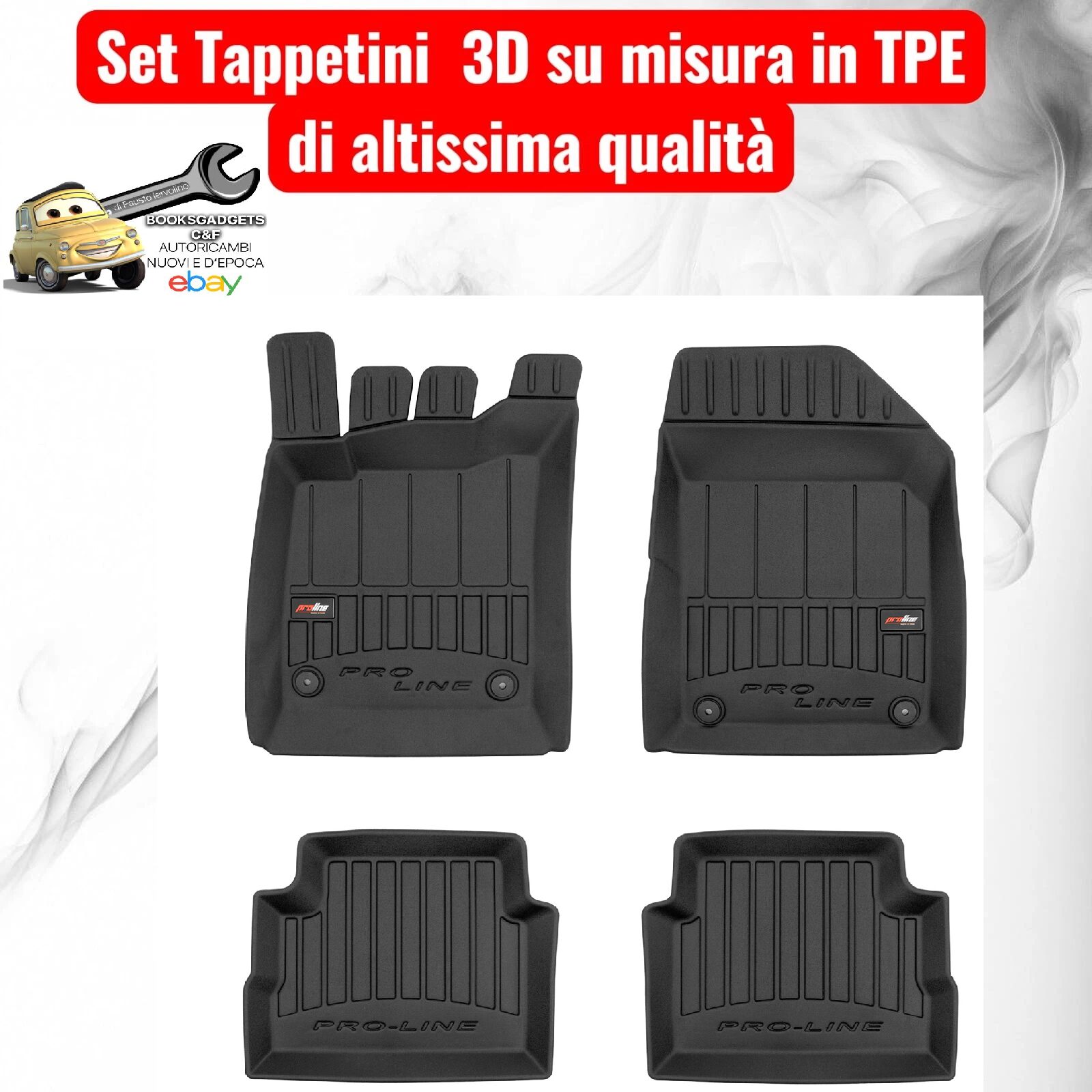 988 3D407312 Per Opel Vectra C 4p 2002-2008 Set Tappetini su Misura in TPE con Bordi Rialzati