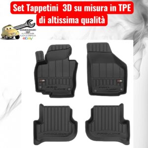 988 3D407336 Per Audi Q5 I 2008-2016 Set Tappetini su Misura in TPE con Bordi Rialzati