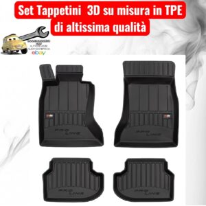 988 3D407374 Per Bmw Serie 5 (F10) 4p 2013-2017 (Xdrive) Set Tappetini su Misura in TPE con Bordi Rialzati