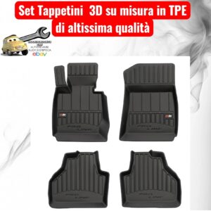 988 3D407404 Per Bmw X3 (F25) 2010-2017 Set Tappetini su Misura in TPE con Bordi Rialzati