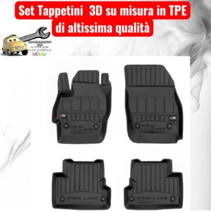 988 407411 Per Mazda 3 II 2008-2013 Set Tappetini su Misura in TPE con Bordi Rialzati