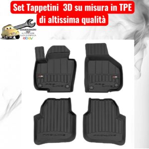 988 3D407428 Per Skoda Superb II 4p 2008-2015 Set Tappetini su Misura in TPE con Bordi Rialzati