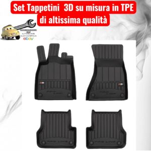 988 3D407459 Per Audi A6 (C7) 4p 2011-2018 Set Tappetini su Misura in TPE con Bordi Rialzati