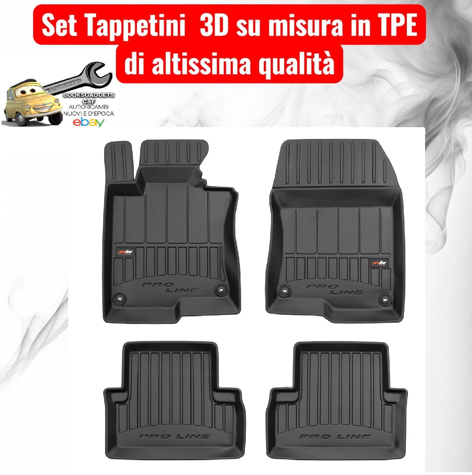 988 3D407466 Per Honda Accord VIII 2008-2015 Set Tappetini su Misura in TPE con Bordi Rialzati