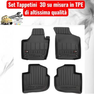 988 3D407480 Per Seat Toledo IV 2012-2019 Set Tappetini su Misura in TPE con Bordi Rialzati